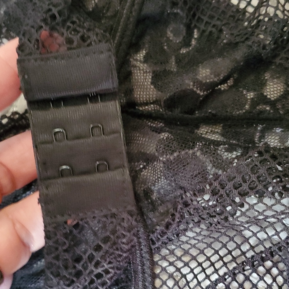 BLACK LINGERIE SIZE MEDIUM, TIE BACK, ONE PIECE lace babydoll - Picture 12 of 14